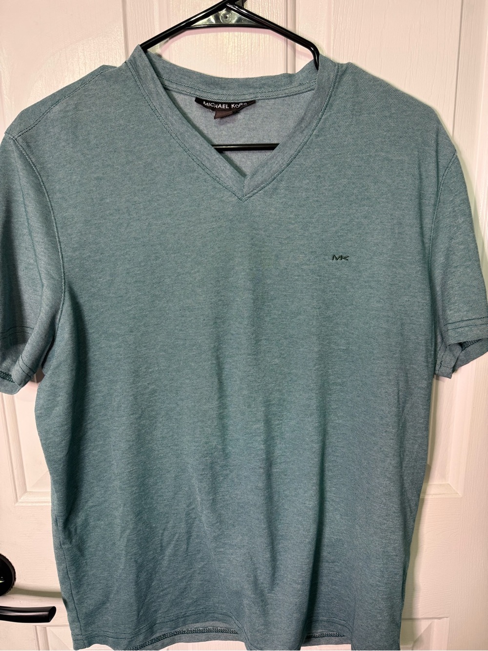 Michael Kors Men's Teal V-Neck Short Sleeve Tee